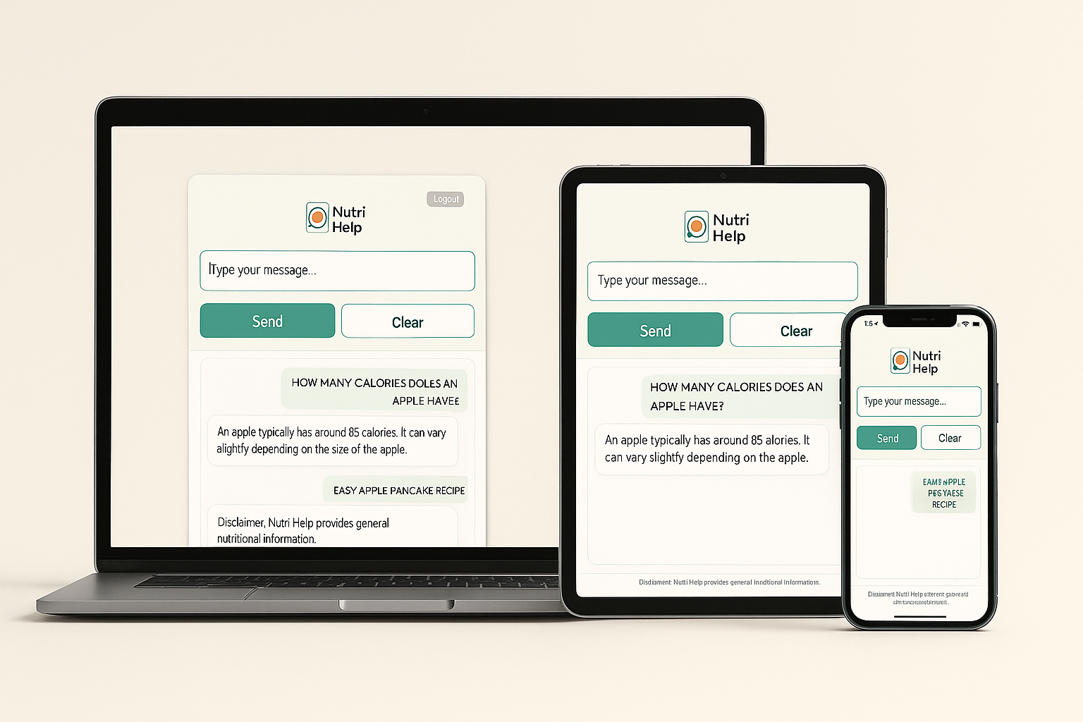 Nutri Help Chatbot Mockup